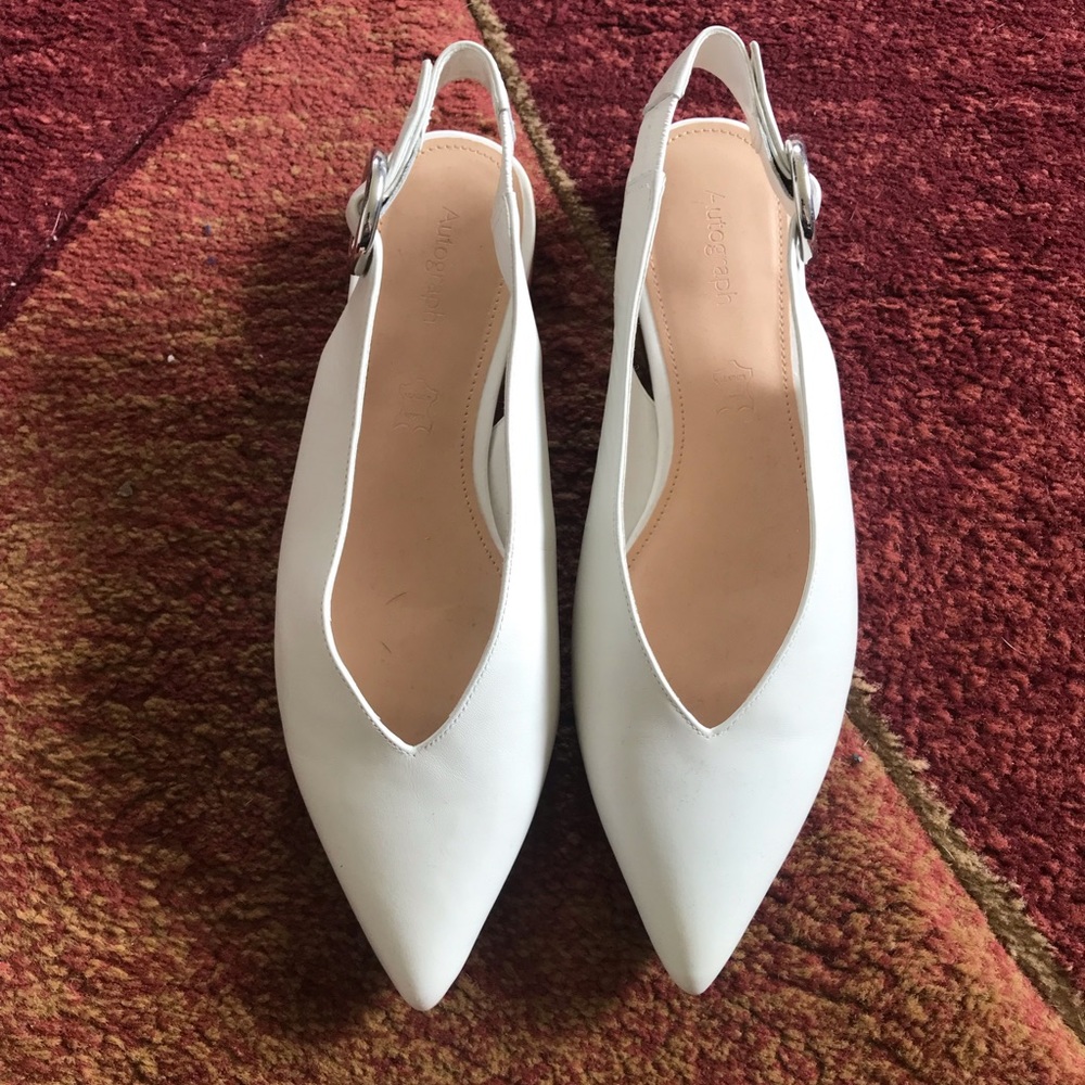 M&S Mark and Spencer Leather Slingback Flats US 7